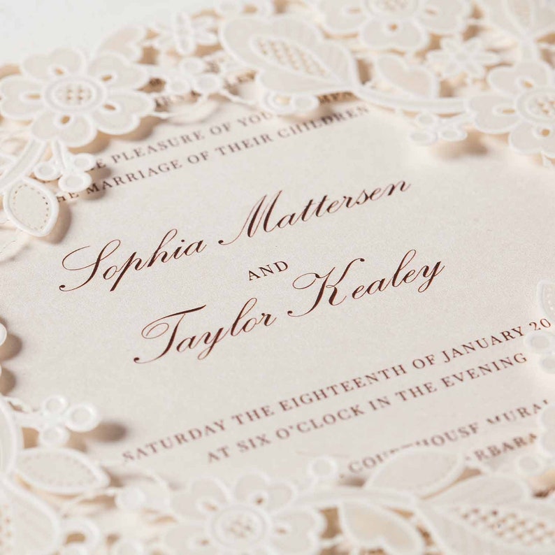 Laser Cut Wedding Invitations DIY Invites Customisable | Etsy Australia