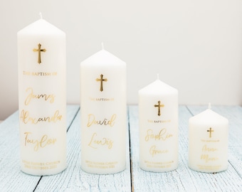 Personalized Real Foil Candle, Baptism Christening Wedding Gift