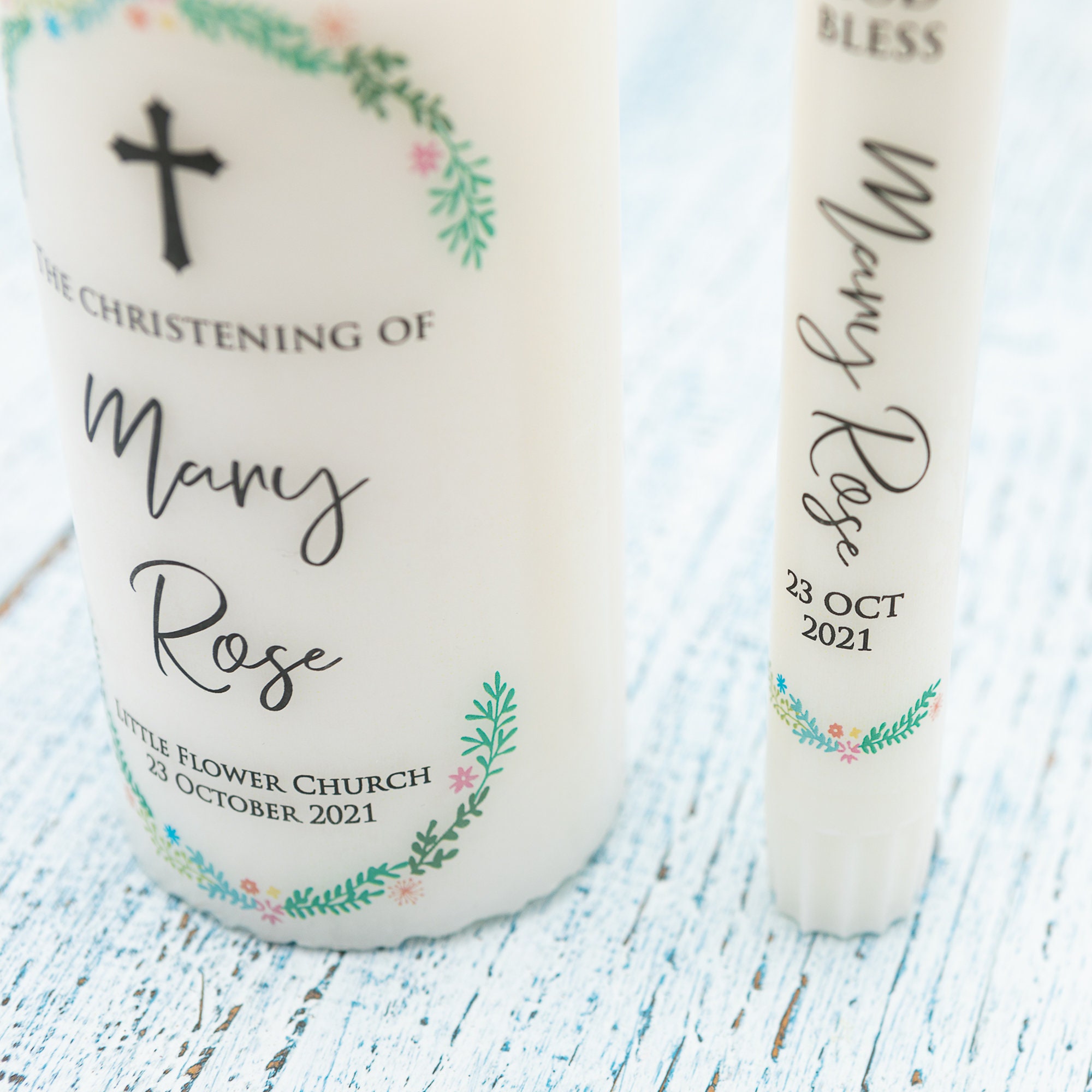 Personalised Baptism Candle Christening Gift Decorative Etsy Canada
