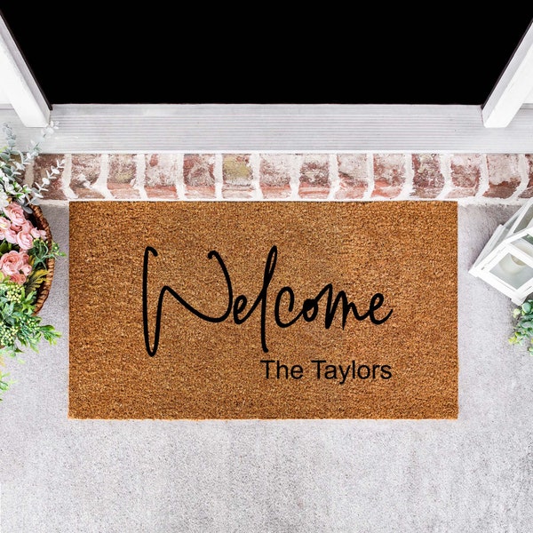 Personalised Doormat-Welcome Door Mat-New Home Gift, Customised Doormat-Personalised Gift-Custom Gift-Housewarming Gift-Bride Gift