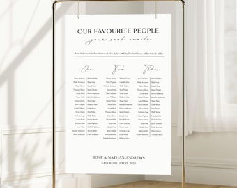 Personalized Wedding Seating Chart, Custom Foam Board