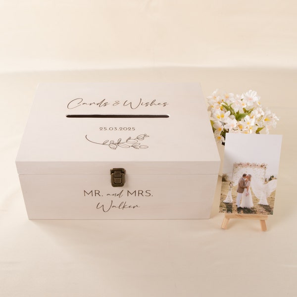 White Wedding Wishing Well Box, Personalised Wishing Well Box, Custom Wedding Wishing Well, Custom Card Box&Gift Box, Wedding Memory Box