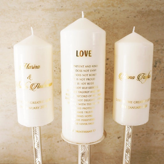Custom Real Foil Water slide Decal Baptismal Candle Christening gift favour
