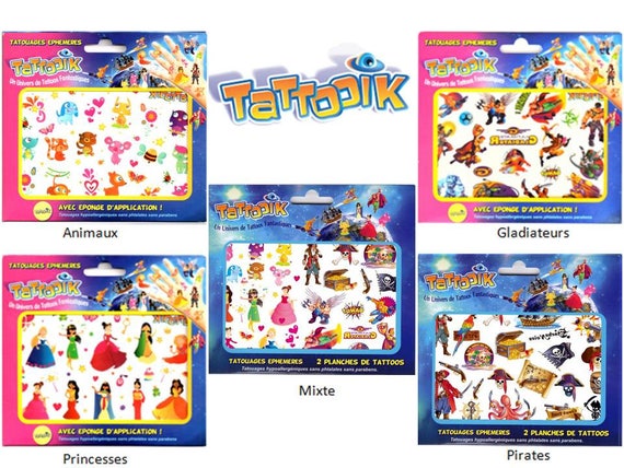 Tatouage Ephemere Temporaire Mix Plume Fleur Noir Et Blanc Tattooid Hypoallergénique Fabriqué En France 2 Planches Identiques Femme