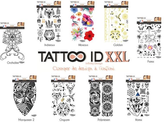 Tatouage Temporaire Ephemere Fleurs Des îles Hibiscus Tattooid Xxl Hypoallergénique Fabriqué En France 1 Planches 22 Cm X 145 Cm Femme