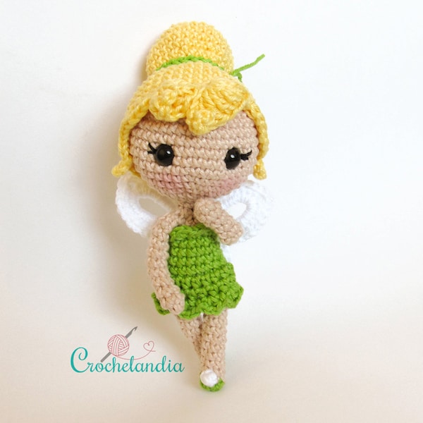PDF: Tinker Bell inspired amigurumi doll - crochet pattern by Crochelandia