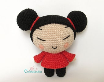 PDF Muneca Pucca amigurumi patron de ganchillo de Crochelandia Etsy Mexico