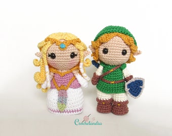 PDF: Zelda and Link inspired amigurumi doll - crochet pattern by Crochelandia