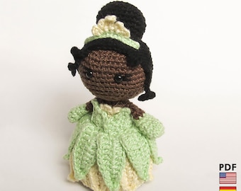 Tiana amigurumi pop - haakpatroon in PDF-formaat van Crochelandia - Engels, Spaans en Braziliaans Portugees