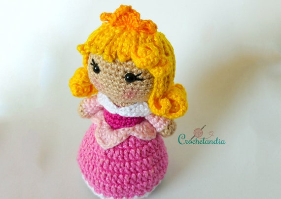 お姫様プリンセスぬいぐるみ人形 カギ針編み可愛いピンクショルダーバッグ