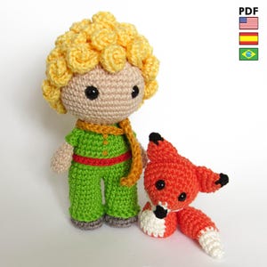 The Little Prince and The Fox amigurumi doll - crochet PDF pattern by Crochelandia - English, Spanish and Brazilian Portuguese