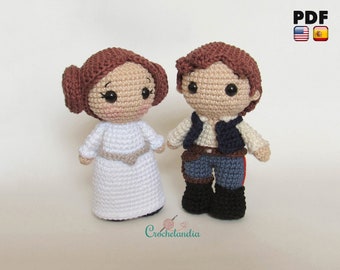 PDF: Muñeca amigurumi inspirada en Leia y Solo - patrón de crochet de Crochelandia