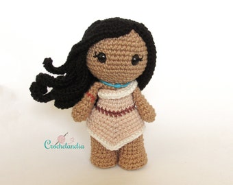 PDF: Pocahontas inspired amigurumi doll - crochet pattern by Crochelandia