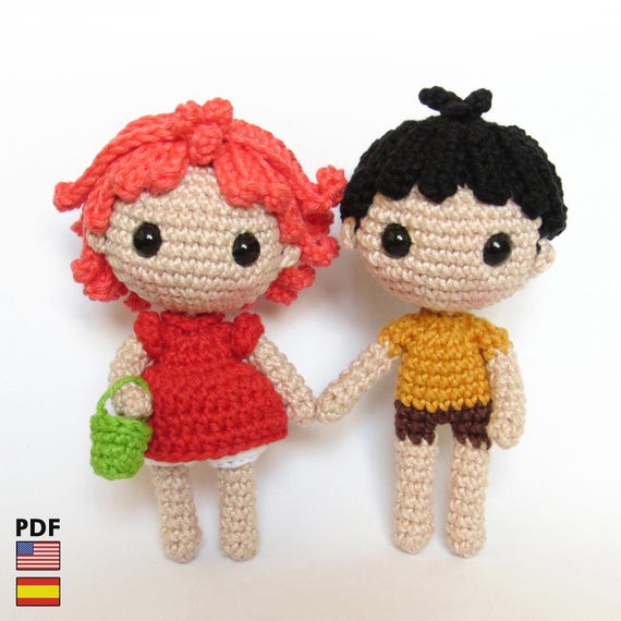 Ponyo & Sosuke Amigurumi Dolls - Crochet PDF Patterns by