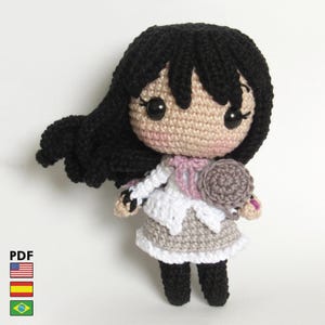 Homura Akemi amigurumi doll - crochet PDF pattern by Crochelandia - English, Spanish and Portuguese