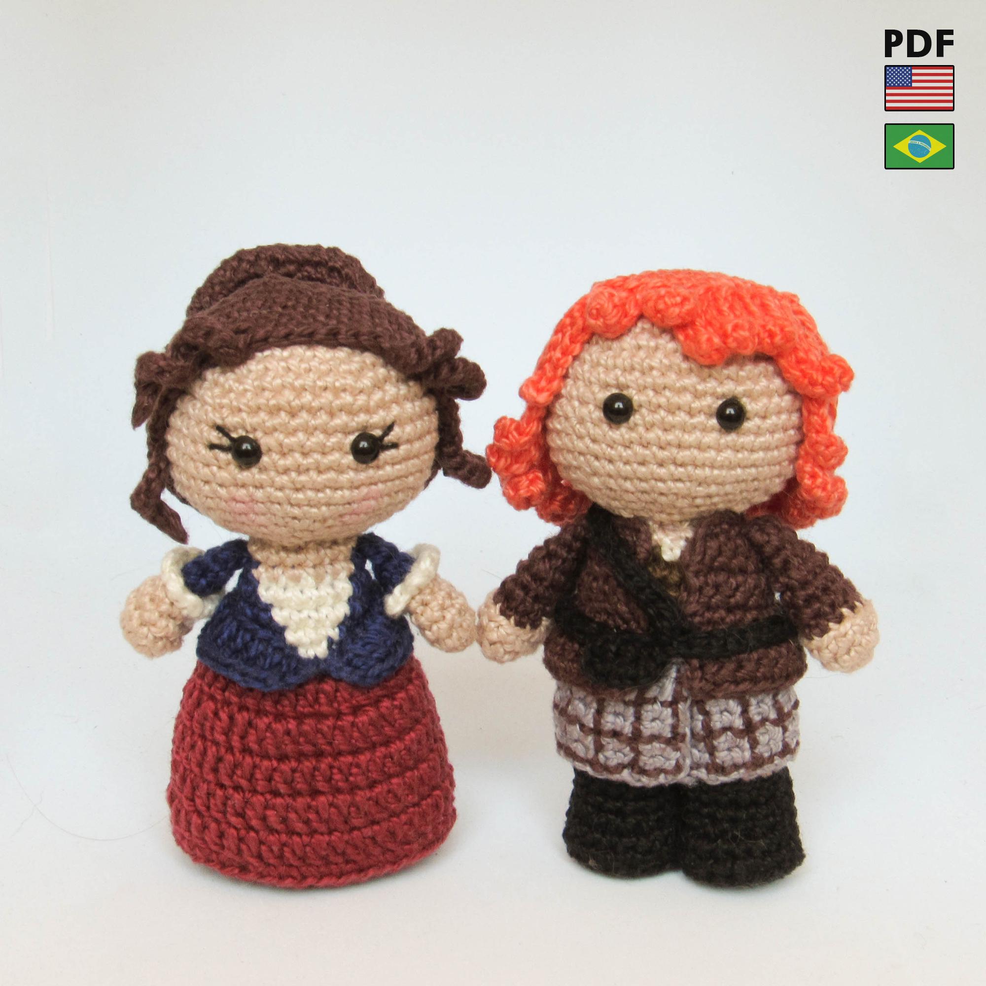 30 Outlander Crochet Patterns for Shawls, Wraps, Capelets, and Cozy Accessories 23 Claire and Jamie Outlander Amigurumi Doll Pattern