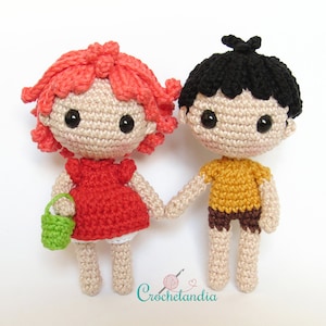 PDF: Ponyo & Sosuke amigurumi - patrón de crochet de Crochelandia