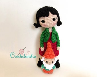 PDF: Toy Art Amélie Poulain and Traveling Gnome amigurumi - crochet pattern by Crochelandia