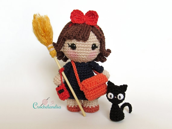 PDF: キキとジジにインスピレーションを得たあみぐるみ人形 - かぎ針