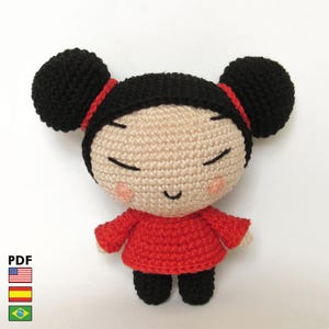PDF: Pucca amigurumi doll - crochet pattern by Crochelandia