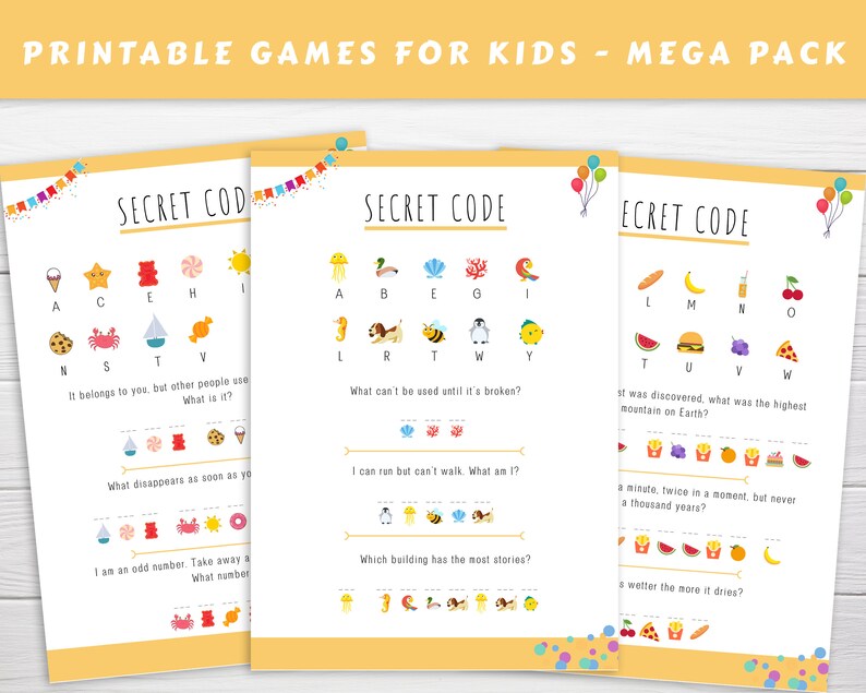 Printable Games for Kids - Activities for Kids - Etsy
