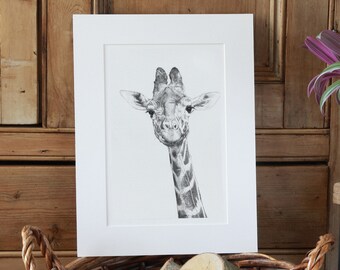 Giraffe Art Print Giclee Limited Edition
