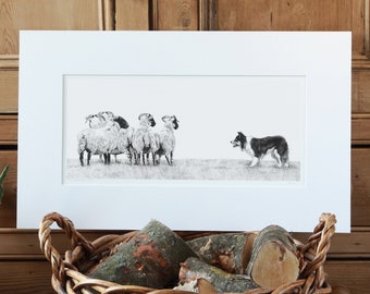 Sheep Herding Art Print Giclee Limited Edition