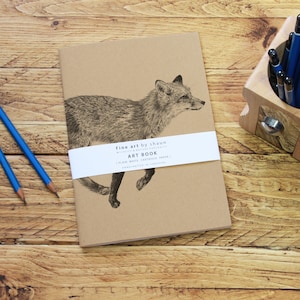 Personalised Fox A5 Sketch Notepad Kraft