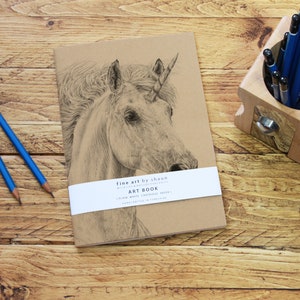 Personalised Unicorn A5 Sketch Notepad Kraft