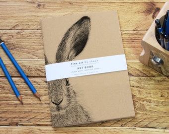 Personalised Hare A5 Sketch Notepad Kraft