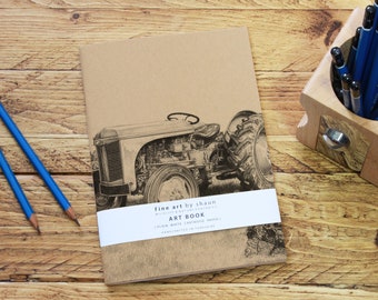 Personalised Tractor A5 Sketch Notepad Kraft