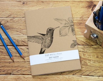 Personalised Hummingbird A5 Sketch Notepad Kraft
