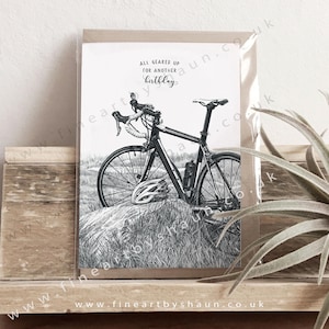 Grußkarte zum Geburtstag mit Fahrrad