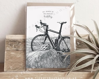 Carte de voeux d'anniversaire de vélo de vélo