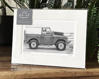 Land Rover Descovery Landy Art Print Giclee Limited Edition