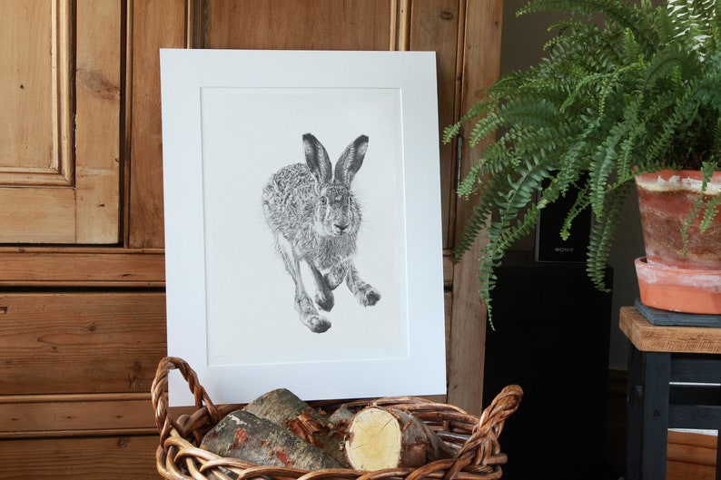 Hare Art Print Giclee Limited Edition image 1