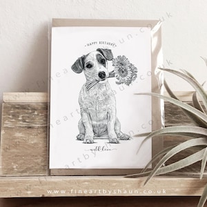 Carte de voeux d'anniversaire de chien