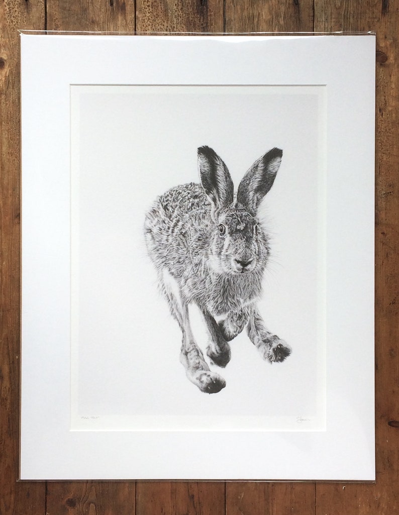 Hare Art Print Giclee Limited Edition image 3