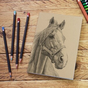 Personalised Horse A5 Sketch Notepad Kraft image 2