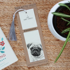 Personalised Pug Dog Bookmark Dog Animal Book Lover