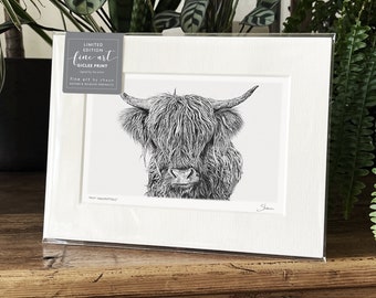 Highland Cow Art Print Giclee Edición Limitada