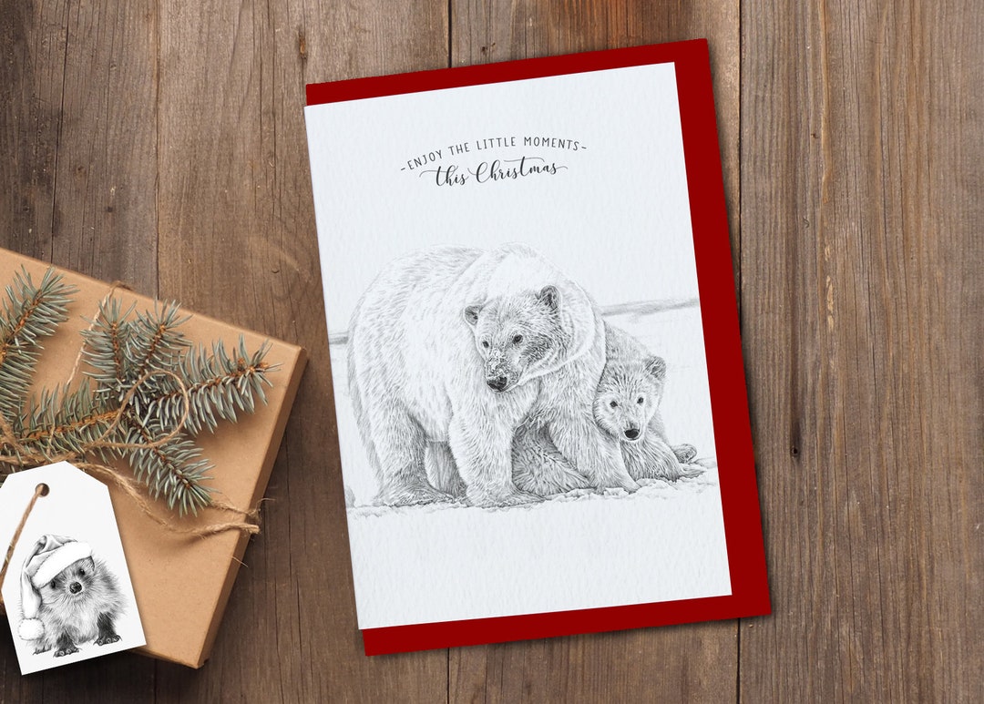 Christmas Card Polar Bears - Etsy