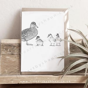 Grußkarte Enten Zeichnung