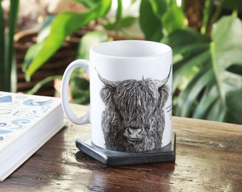 Highland Cow Mug Print Gift