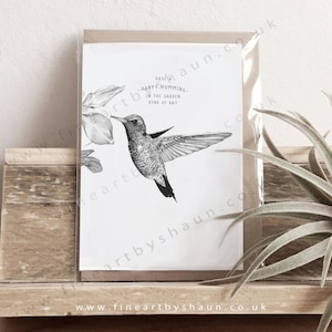 Tarjeta de felicitación de cumpleaños del colibrí
