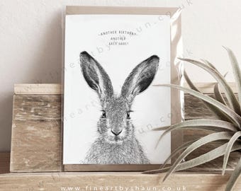 Biglietto di auguri di compleanno a forma di lepre