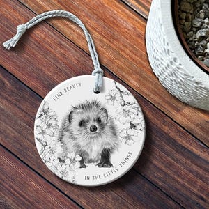 Hedgehog Floral Ceramic Decoration Keepsake