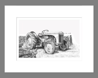 Vintage Tractor Art Print Giclee Limited Edition