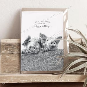 Birthday Greeting Card, Pigs