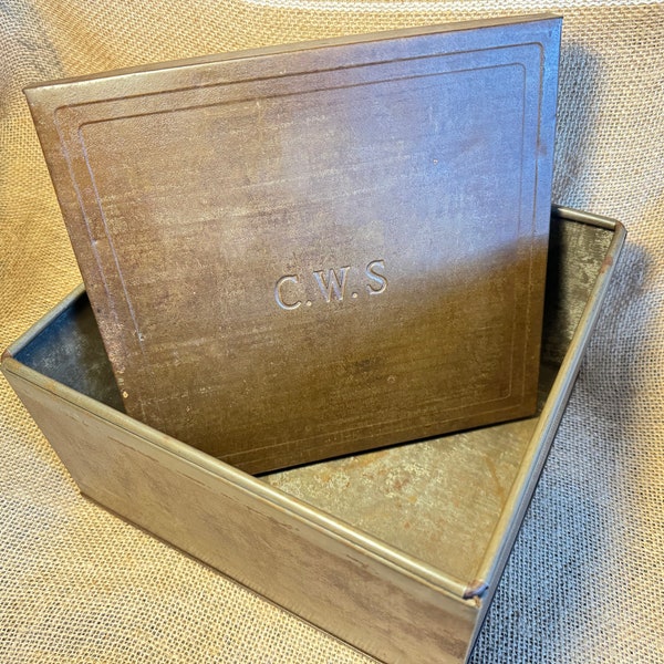 Vintage CWS Metal Tin Large